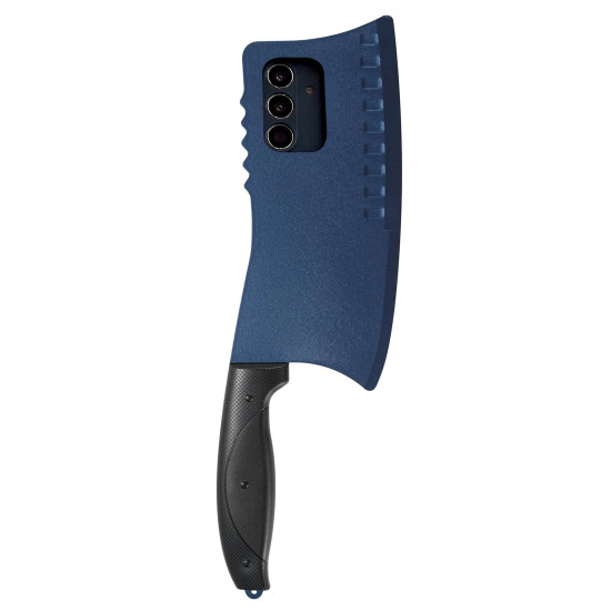 For Samsung Galaxy S24+ 5G Simulated Kitchen Knife TPU + PC Phone Case(Blue)