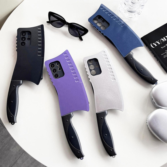For Samsung Galaxy S24+ 5G Simulated Kitchen Knife TPU + PC Phone Case(Blue)