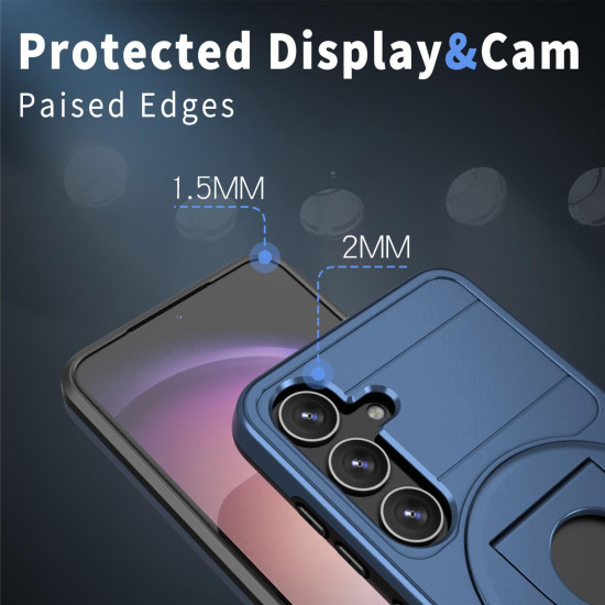 For Samsung Galaxy S24+ 5G Armor MagSafe Ring Holder Phone Case(Blue)