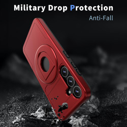 For Samsung Galaxy S24+ 5G Armor MagSafe Ring Holder Phone Case(Red)