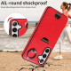 For Samsung Galaxy S24+ 5G Calf Texture Card Slot Ring Holder Phone Case(Red)