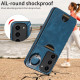 For Samsung Galaxy S23 5G Calf Texture Card Slot Ring Holder Phone Case(Blue)