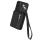 For Samsung Galaxy S23+ 5G YM006 Skin Feel Zipper Card Bag Phone Case with Dual Lanyard(Black)
