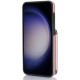 For Samsung Galaxy S23+ 5G YM006 Skin Feel Zipper Card Bag Phone Case with Dual Lanyard(Rose Gold)