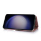 For Samsung Galaxy S23+ 5G YM006 Skin Feel Zipper Card Bag Phone Case with Dual Lanyard(Rose Gold)