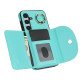 For Samsung Galaxy S24+ 5G YM007 Ring Holder Card Bag Skin Feel Phone Case(Green)