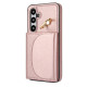 For Samsung Galaxy S24+ 5G YM007 Ring Holder Card Bag Skin Feel Phone Case(Rose Gold)