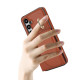For Samsung Galaxy S24+ 5G YM007 Ring Holder Card Bag Skin Feel Phone Case(Brown)