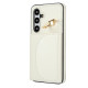 For Samsung Galaxy S24+ 5G YM007 Ring Holder Card Bag Skin Feel Phone Case(White)