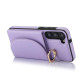 For Samsung Galaxy S23+ 5G YM007 Ring Holder Card Bag Skin Feel Phone Case(Purple)