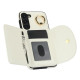 For Samsung Galaxy S23+ 5G YM007 Ring Holder Card Bag Skin Feel Phone Case(White)