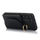 For Samsung Galaxy S23+ 5G YM007 Ring Holder Card Bag Skin Feel Phone Case(Black)