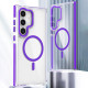 For Samsung Galaxy S24+ 5G Dual-Color Clear Acrylic Hybrid TPU MagSafe Phone Case(Purple)