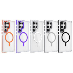 For Samsung Galaxy S24+ 5G Dual-Color Clear Acrylic Hybrid TPU MagSafe Phone Case(Transparent)