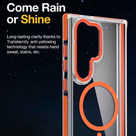 For Samsung Galaxy S24+ 5G Dual-Color Clear Acrylic Hybrid TPU MagSafe Phone Case(Transparent)