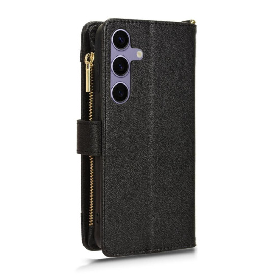 For Samsung Galaxy S24+ 5G Litchi Texture Zipper Leather Phone Case(Black)