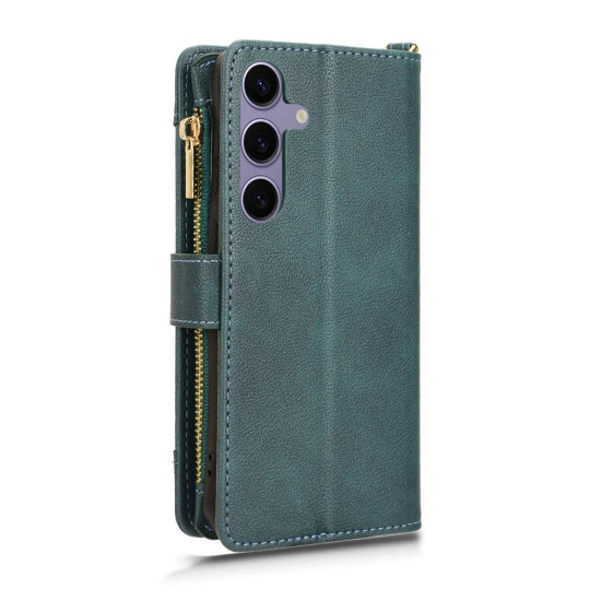 For Samsung Galaxy S24+ 5G Litchi Texture Zipper Leather Phone Case(Green)