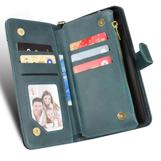 For Samsung Galaxy S24+ 5G Litchi Texture Zipper Leather Phone Case(Green)