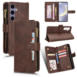 For Samsung Galaxy S24+ 5G Litchi Texture Zipper Leather Phone Case(Brown)