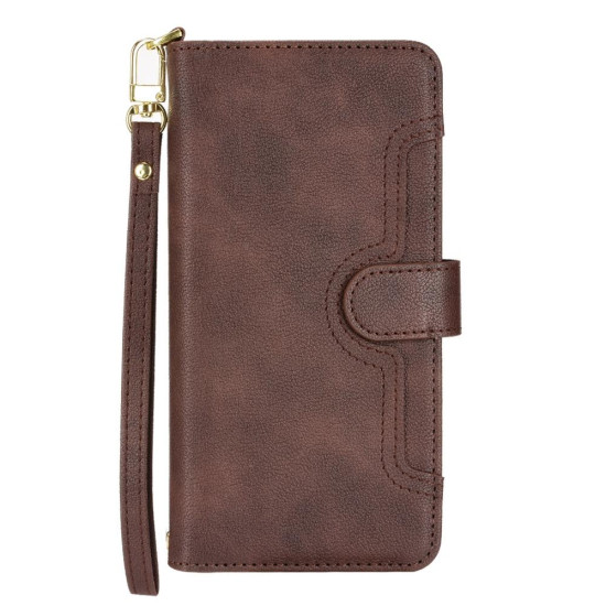 For Samsung Galaxy S24+ 5G Litchi Texture Zipper Leather Phone Case(Brown)