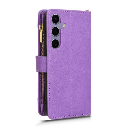 For Samsung Galaxy S24+ 5G Litchi Texture Zipper Leather Phone Case(Purple)