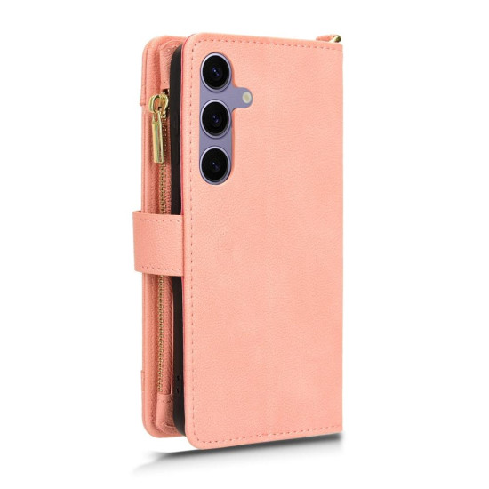 For Samsung Galaxy S24+ 5G Litchi Texture Zipper Leather Phone Case(Pink)