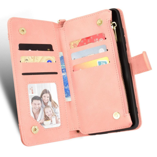 For Samsung Galaxy S24+ 5G Litchi Texture Zipper Leather Phone Case(Pink)