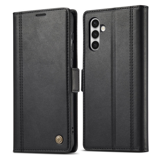 For Samsung Galaxy S24+ LC.IMEEKE Skin-friendly Card Slots Leather Phone Case(Black)