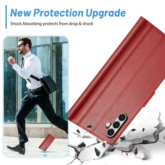 For Samsung Galaxy S24+ LC.IMEEKE Skin-friendly Card Slots Leather Phone Case(Red)
