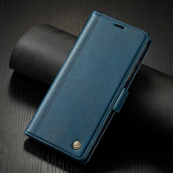 For Samsung Galaxy S24+ LC.IMEEKE Skin-friendly Card Slots Leather Phone Case(Blue)