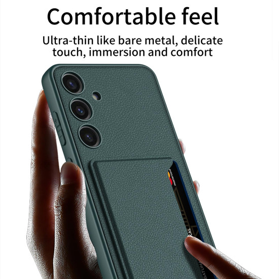 For Samsung Galaxy S24+ 5G GKK Ultra-thin Leather Card Slots Phone Case With Magnetic Holder(Carbon Fiber Texture)
