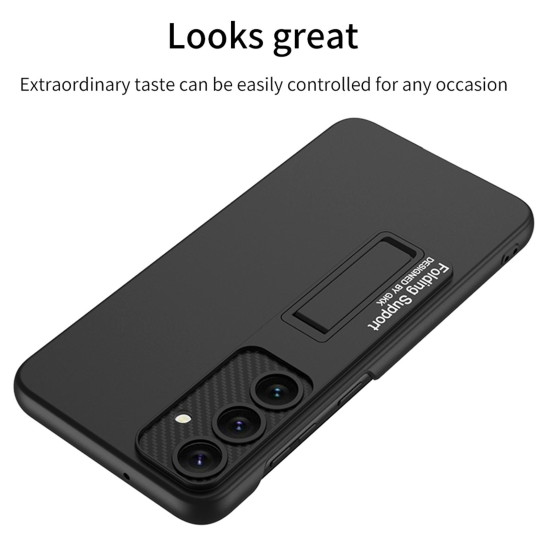 For Samsung Galaxy S24+ 5G GKK Ultra-thin Shockproof Phone Case with Holder(Forest Green)