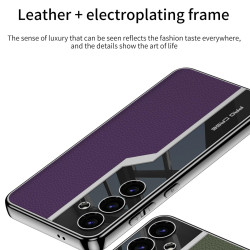 For For Samsung Galaxy S24+ 5G GKK Plating TPU + Leather Supercar Full Coverage Phone Case(Green)