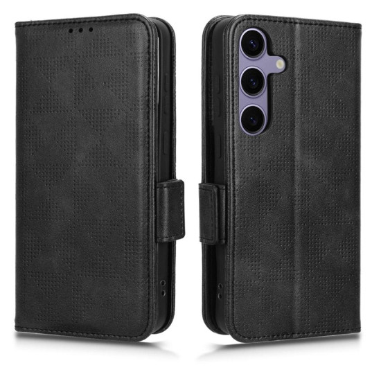 For Samsung Galaxy S24+ 5G Symmetrical Triangle Leather Phone Case(Black)