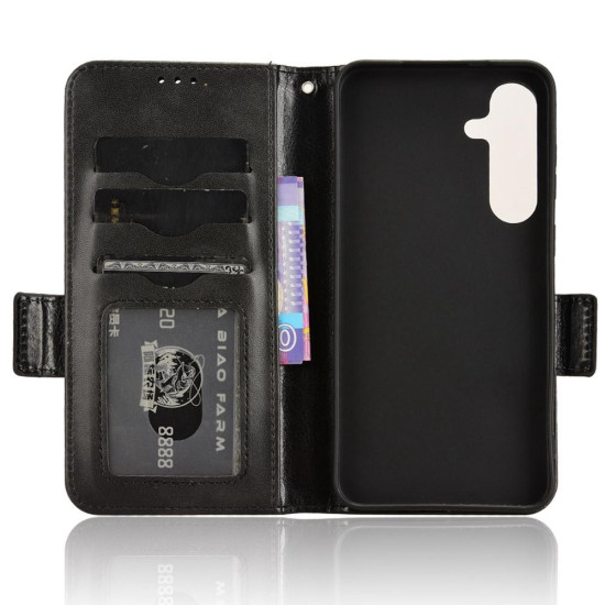 For Samsung Galaxy S24+ 5G Symmetrical Triangle Leather Phone Case(Black)
