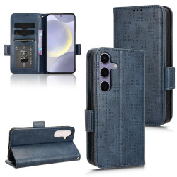 For Samsung Galaxy S24+ 5G Symmetrical Triangle Leather Phone Case(Blue)