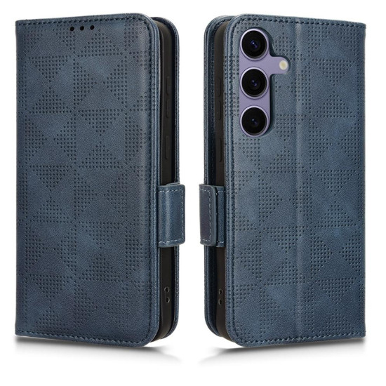 For Samsung Galaxy S24+ 5G Symmetrical Triangle Leather Phone Case(Blue)