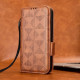 For Samsung Galaxy S24+ 5G Symmetrical Triangle Leather Phone Case(Brown)