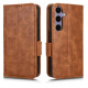For Samsung Galaxy S24+ 5G Symmetrical Triangle Leather Phone Case(Brown)