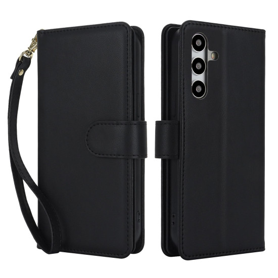 For Samsung Galaxy S24+ / S25+ 5G Multi-Card Wallet RFID Leather Phone Case(Black)