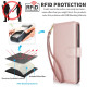For Samsung Galaxy S24+ / S25+ 5G Multi-Card Wallet RFID Leather Phone Case(Rose Gold)