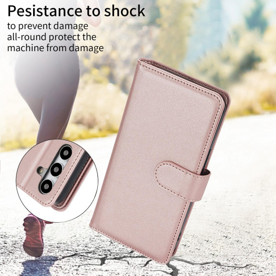 For Samsung Galaxy S24+ / S25+ 5G Multi-Card Wallet RFID Leather Phone Case(Rose Gold)