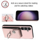 For Samsung Galaxy S24+ 5G Organ Card Bag Ring Holder Phone Case with Long Lanyard(Pink)