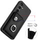 For Samsung Galaxy S24+ 5G Organ Card Bag Ring Holder Phone Case with Long Lanyard(Black)
