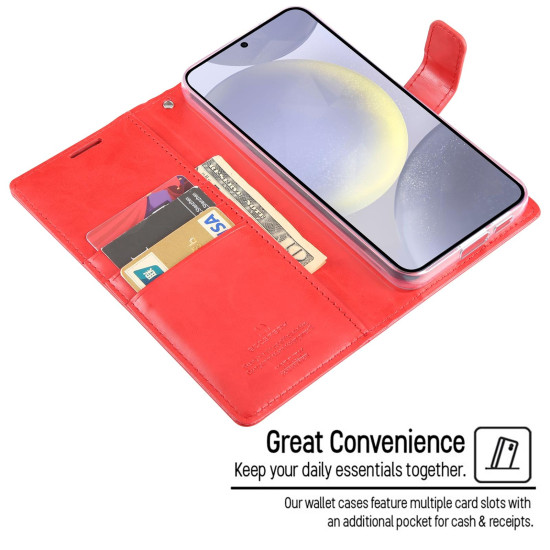 For Samsung Galaxy S24+ 5G GOOSPERY BLUE MOON Crazy Horse Texture Leather Phone Case(Gold)