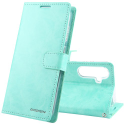 For Samsung Galaxy S24+ 5G GOOSPERY BLUE MOON Crazy Horse Texture Leather Phone Case(Mint Green)