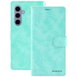 For Samsung Galaxy S24+ 5G GOOSPERY BLUE MOON Crazy Horse Texture Leather Phone Case(Mint Green)