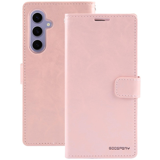 For Samsung Galaxy S24+ 5G GOOSPERY BLUE MOON Crazy Horse Texture Leather Phone Case(Rose Gold)