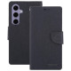 For Samsung Galaxy S24+ 5G GOOSPERY CANVAS DIARY Fabric Texture Flip Leather Phone Case(Black)