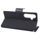 For Samsung Galaxy S24+ 5G GOOSPERY CANVAS DIARY Fabric Texture Flip Leather Phone Case(Black)